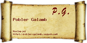 Pobler Galamb névjegykártya